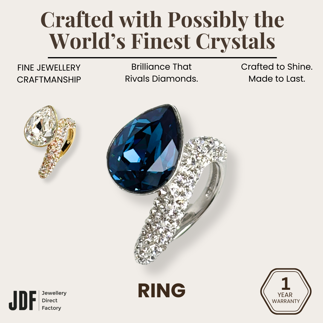 Raindrop Ring with Crystal from Europe