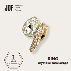 Raindrop Ring with Crystal from Europe