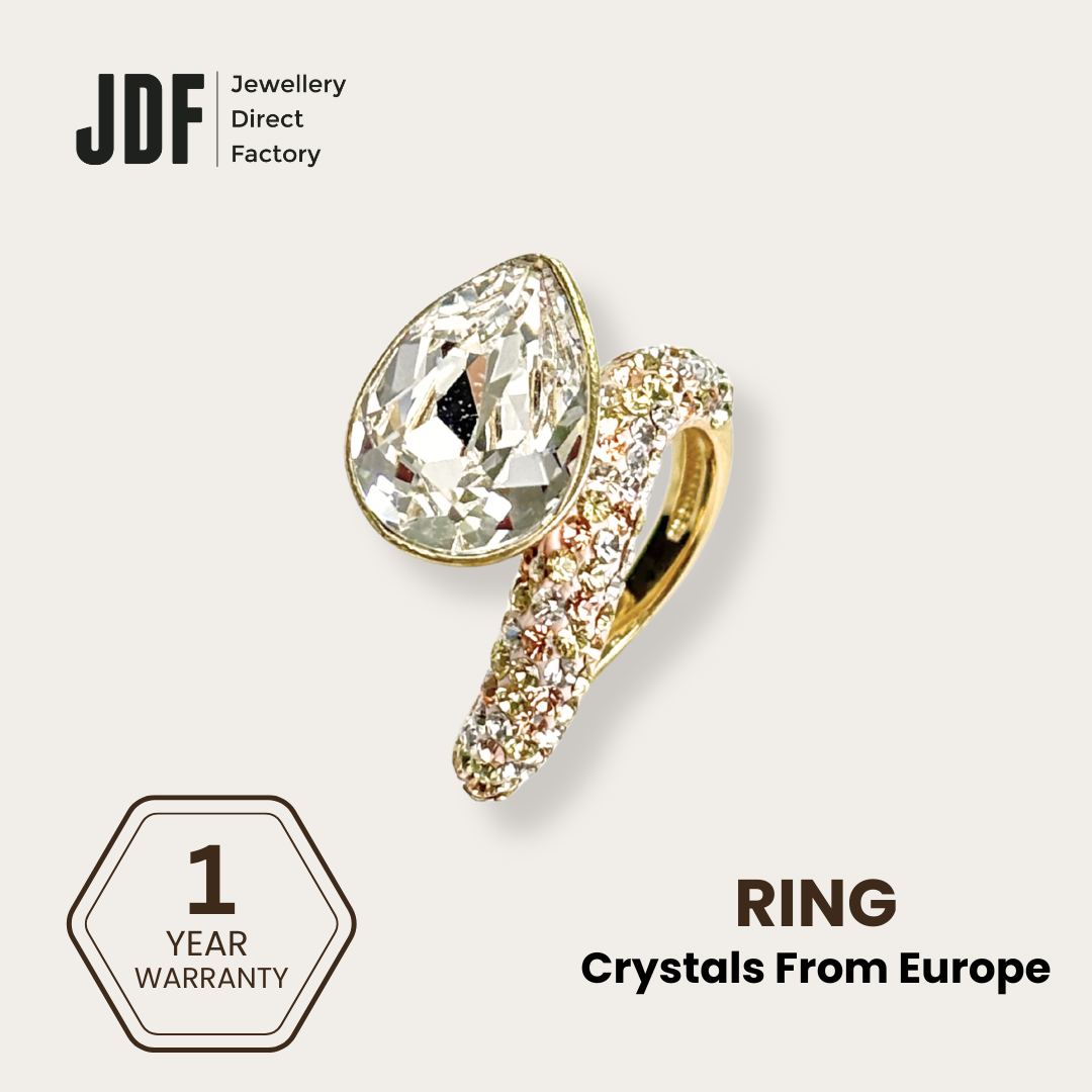 Raindrop Ring with Crystal from Europe