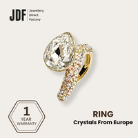 Raindrop Ring with Crystal from Europe