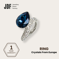 Raindrop Ring with Crystal from Europe