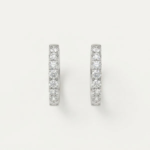 Minimalist Lab Diamond 2.7mm Hoop Earrings in 18K White Gold