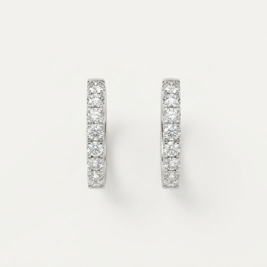 Minimalist Lab Diamond 2.7mm Hoop Earrings in 18K White Gold