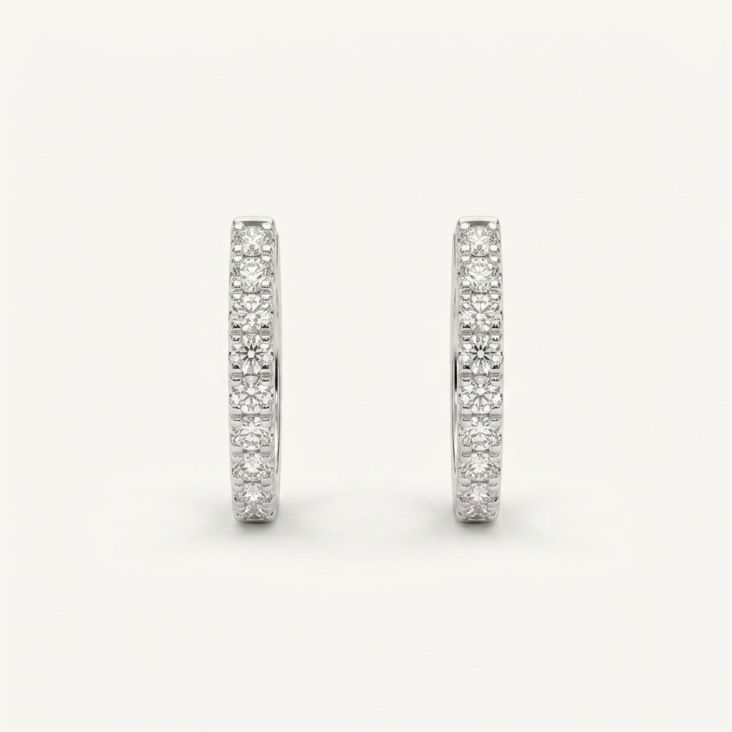 Inside-Out 2.0mm Full Lab Diamond Hoop Earrings in 18K Gold