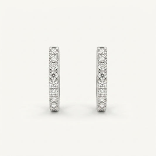 Inside-Out 2.0mm Full Lab Diamond Hoop Earrings in 18K Gold