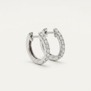 Minimalist Lab Diamond 2.7mm Hoop Earrings in 18K White Gold
