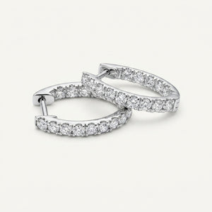 Inside-Out 2.0mm Full Lab Diamond Hoop Earrings in 18K Gold