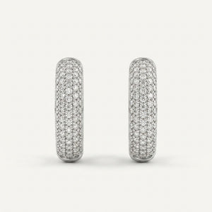 Classic 6mm Pavé Lab Diamond Hoop Earrings in 18K Gold