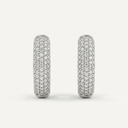 Classic 6mm Pavé Lab Diamond Hoop Earrings in 18K Gold