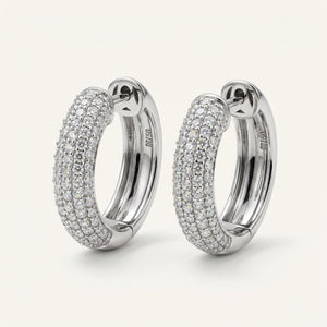 Classic 6mm Pavé Lab Diamond Hoop Earrings in 18K Gold