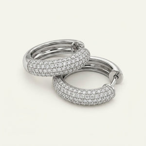 Classic 6mm Pavé Lab Diamond Hoop Earrings in 18K Gold