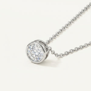 The Solstice 18k Bezel Lab Diamond Pendant