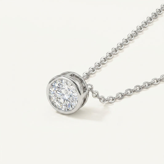 The Solstice 18k Bezel Lab Diamond Pendant