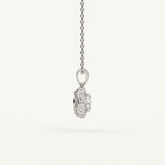 The Heritage Round Halo Pendant
