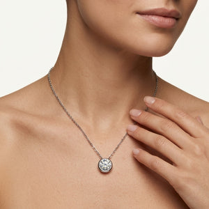 The Solstice 18k Bezel Lab Diamond Pendant