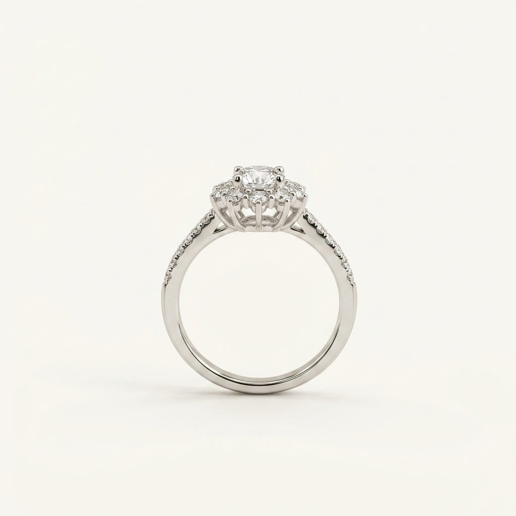 Aurora Halo Diamond Ring