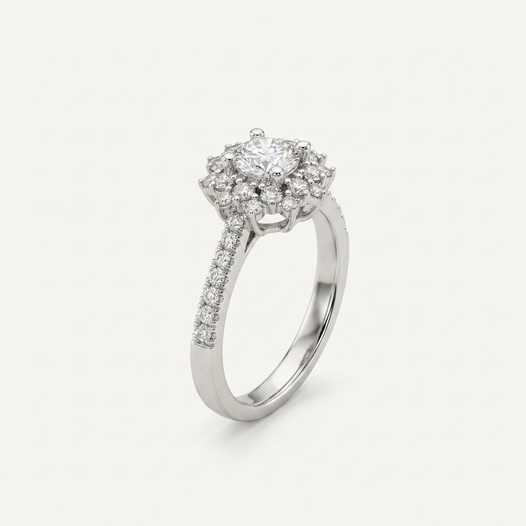 Aurora Halo Diamond Ring