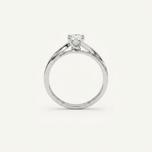 4 Prongs Swirl Band Ring