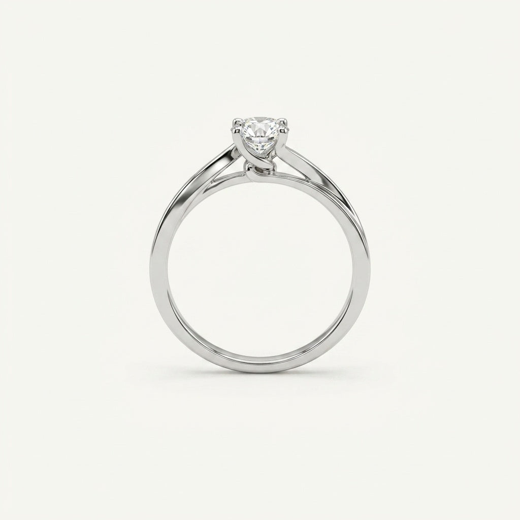 4 Prongs Swirl Band Ring