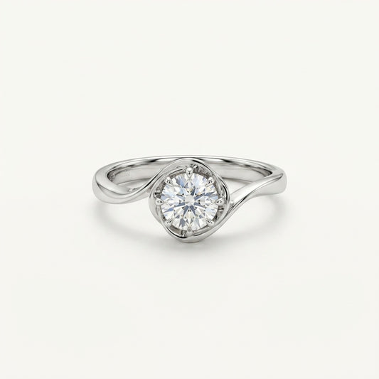 Swirling 4 Prong Ring