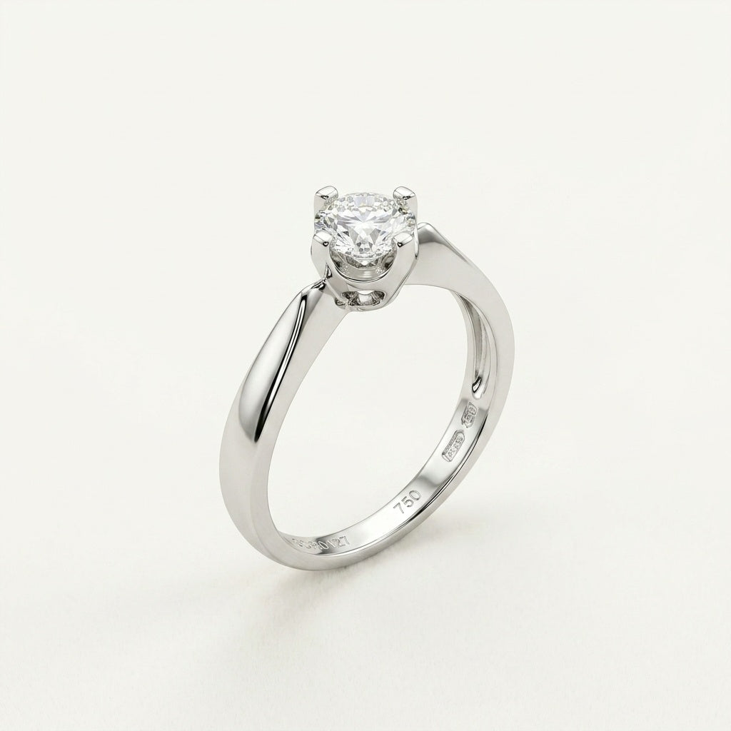 Geometric Solitaire Ring