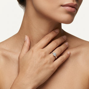 Subtle Heart Prongs Ring