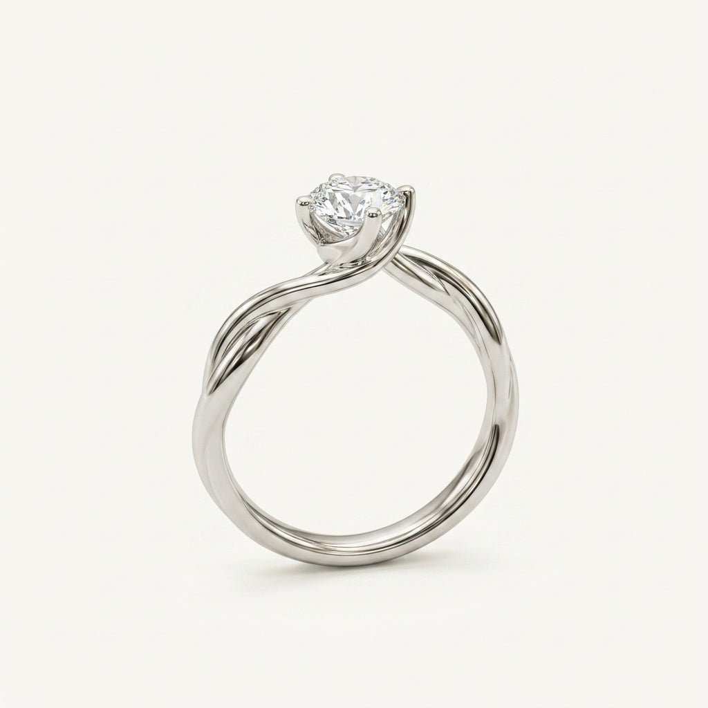 Interlace Solitaire Ring