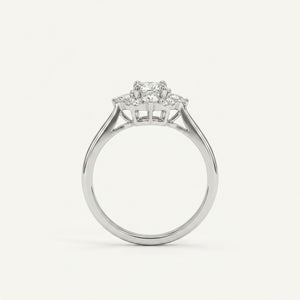 Starburst Diamond Halo Ring