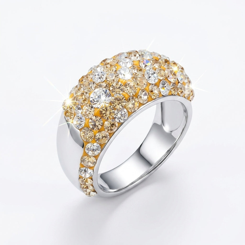 Slim Ring Embellished with Crystals from Europe