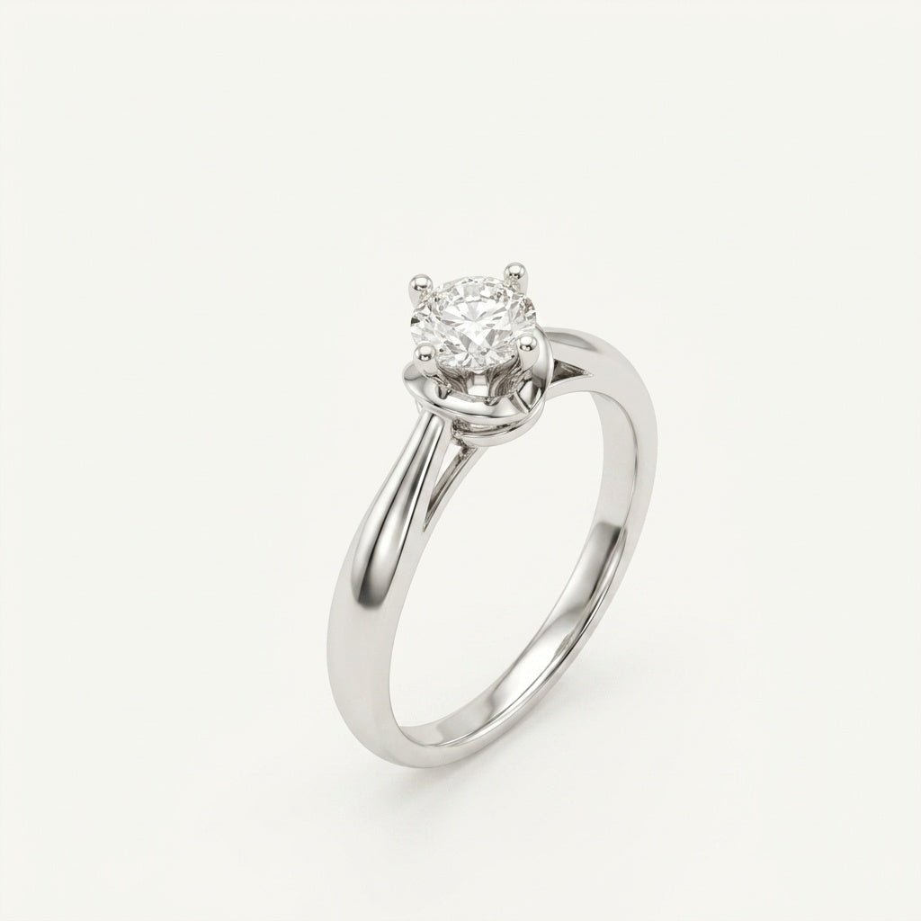Cathedral Crown Solitaire Ring