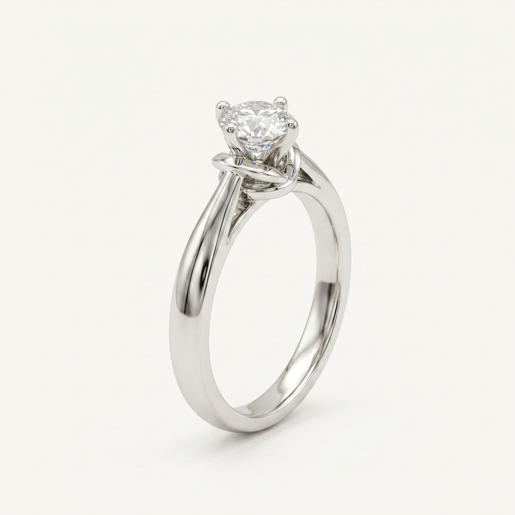 Cathedral Crown Solitaire Ring