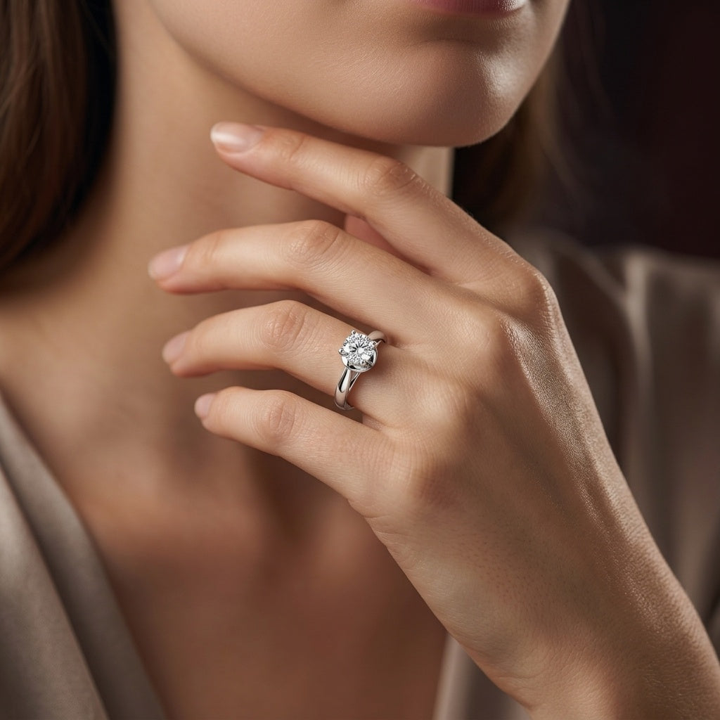 Cathedral Crown Solitaire Ring