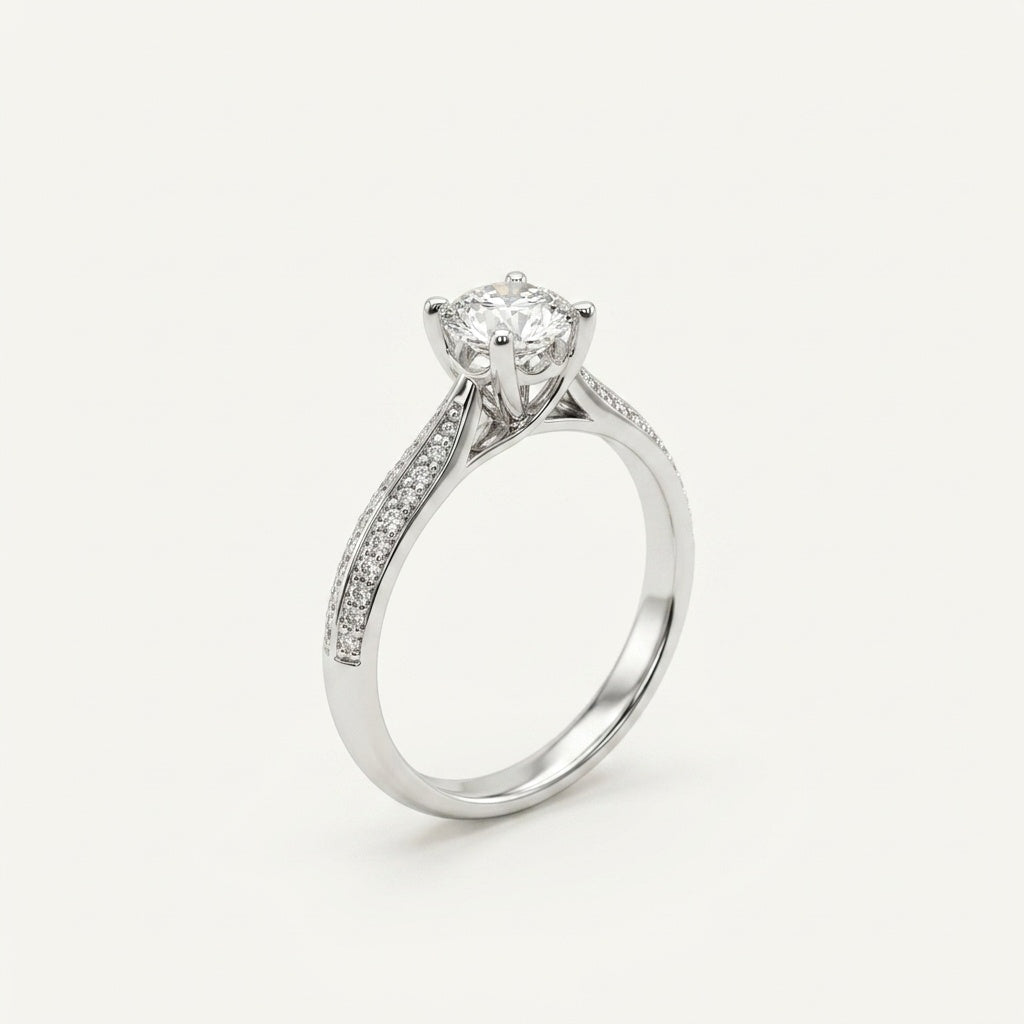 Pave Split Band Modern Ring