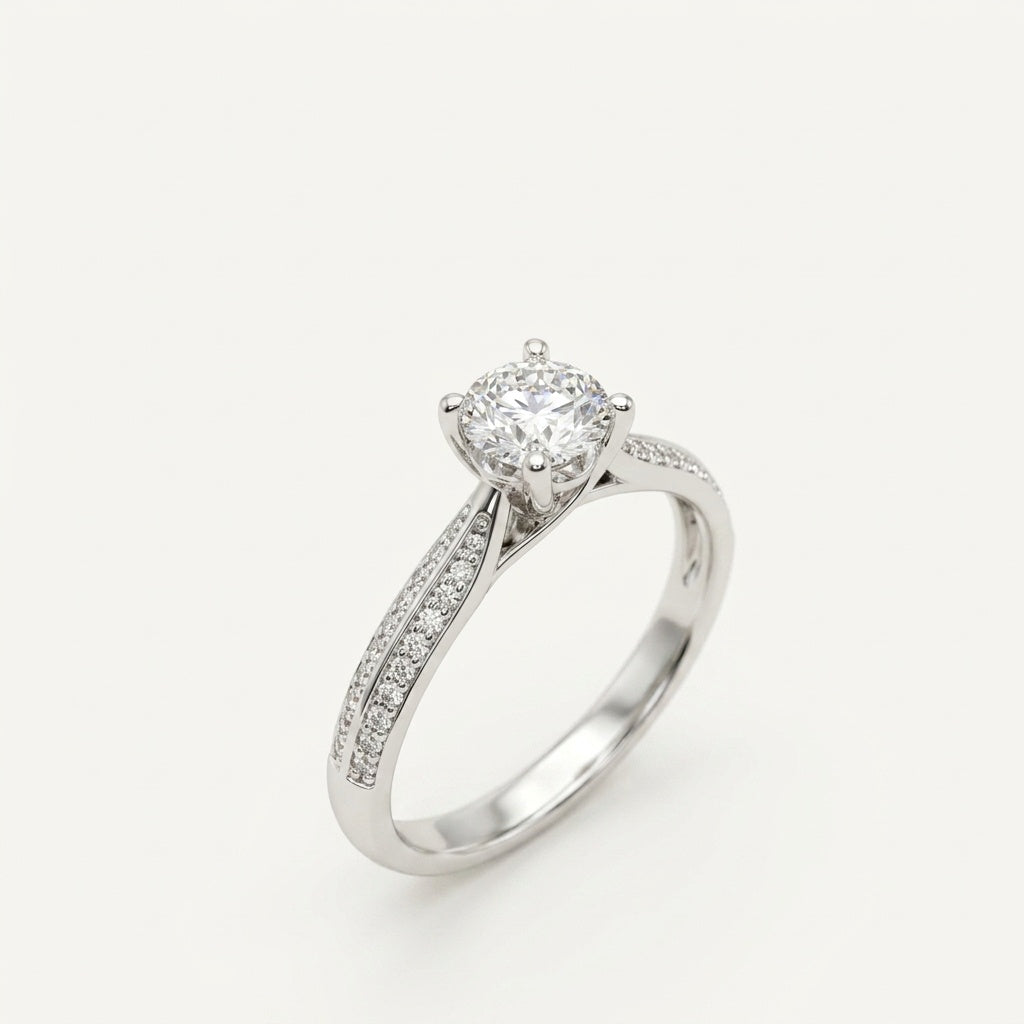 Pave Split Band Modern Ring