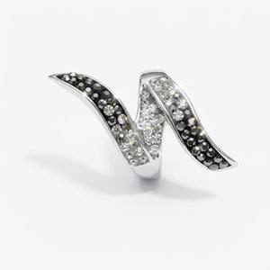 Elegant Swirl Ring with Crystals from Europe
