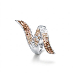 Elegant Swirl Ring with Crystals from Europe