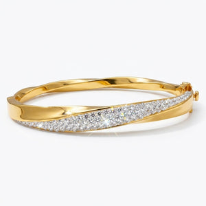 Aurora Twist Bangle with Crystal From Europe