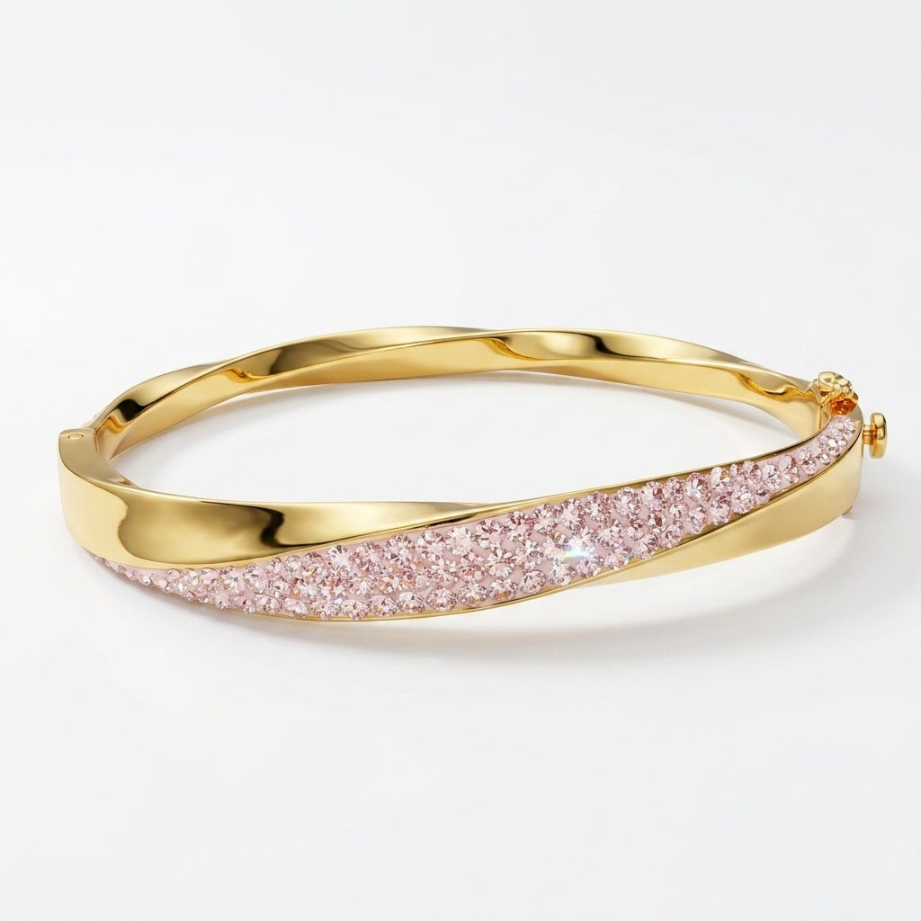Aurora Twist Bangle with Crystal From Europe