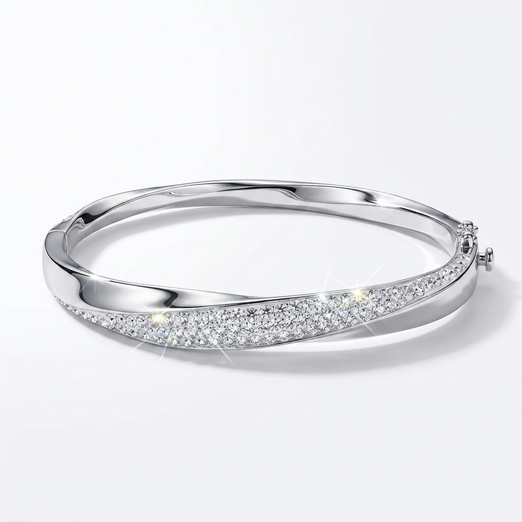 Aurora Twist Bangle with Crystal From Europe