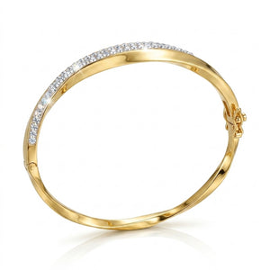 Aurora Twist Bangle with Crystal From Europe