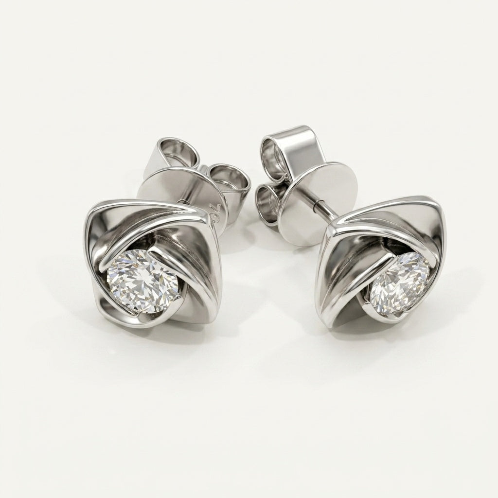 Square Petal 18K Gold Earing