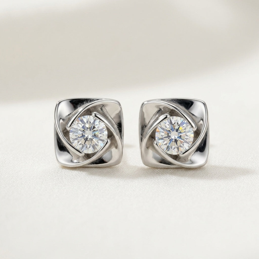 Square Petal 18K Gold Earing