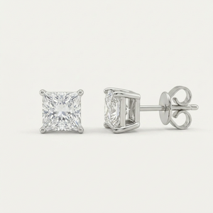 Princess Cut 18K Lab Diamond Earstud