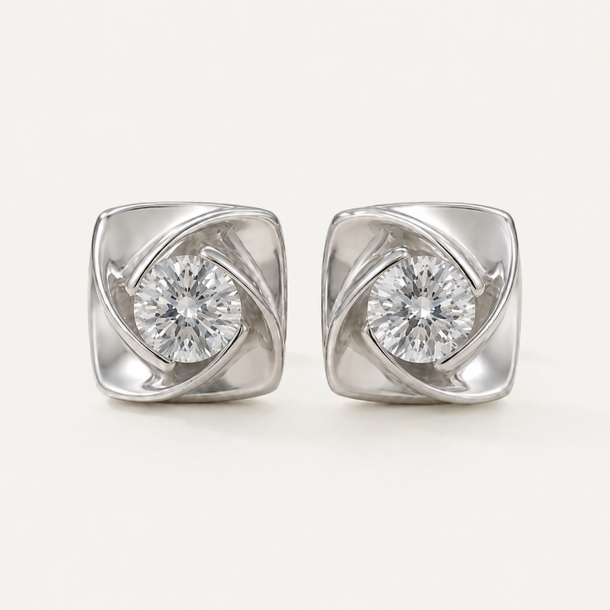 Square Petal 18K Gold Earing