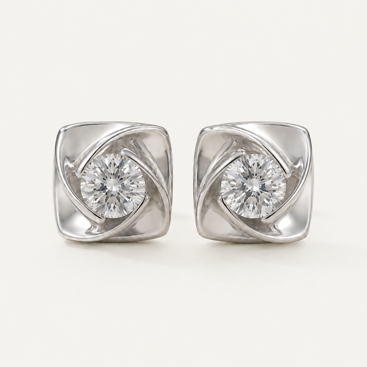 Square Petal 18K Gold Earing