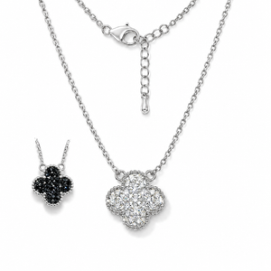 2 Sided Clover Necklace with Crystal From Europe
