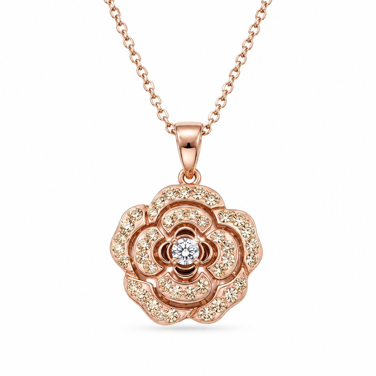 Camelia Pendant with Crystal From Europe