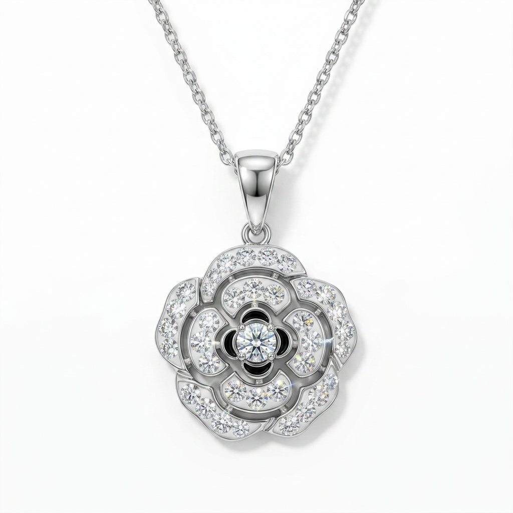 Camelia Pendant with Crystal From Europe