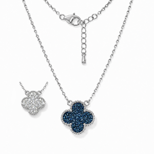 2 Sided Clover Necklace with Crystal From Europe